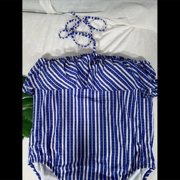 NEW J.CREW Puckered Stripe‎ One Piece Swimsuit 16 - Picture 5 of 12